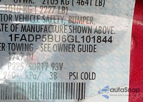 2016 Ford C-Max Hybrid Sel from USA, damaged, VIN 1FADP5BU6GL101844